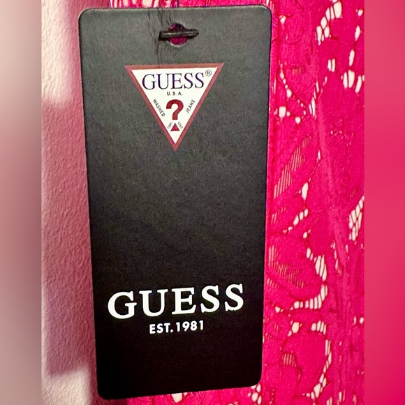 GUESS Bonded Lace Fit & Flare Dress - Picture 7 of 8